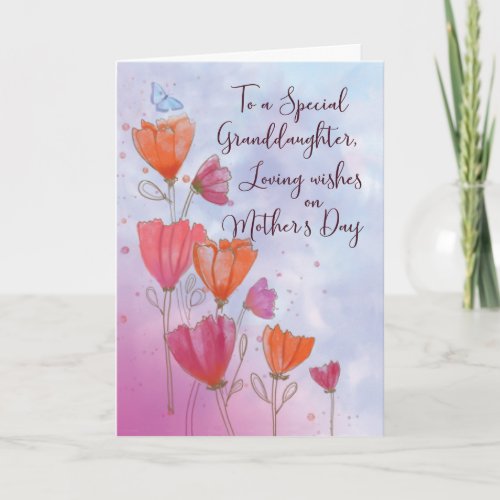 To Granddaughter Mothers Day Love with Orange Card