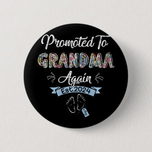 To Grandma Again Est 2024 Pregnancy Announcement  Button