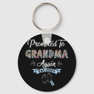 To Grandma Again Est 2024 Pregnancy Announcement  Keychain