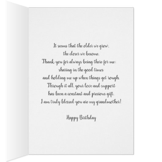 To Grandmother, Happy Birthday watercolor (Inside (Right))