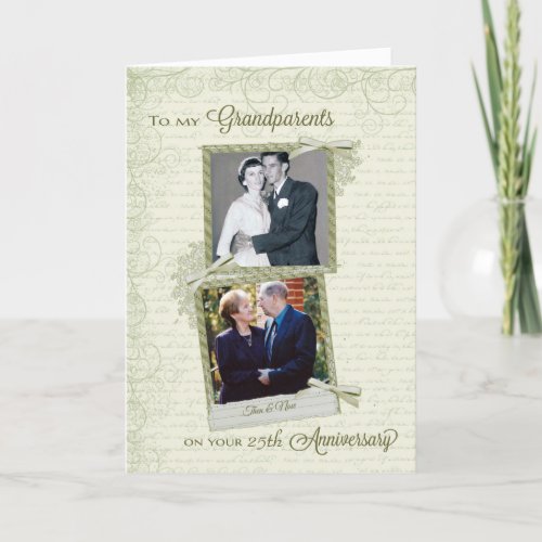 To Grandparents on _th Anniversary_Custom ThenNow Card