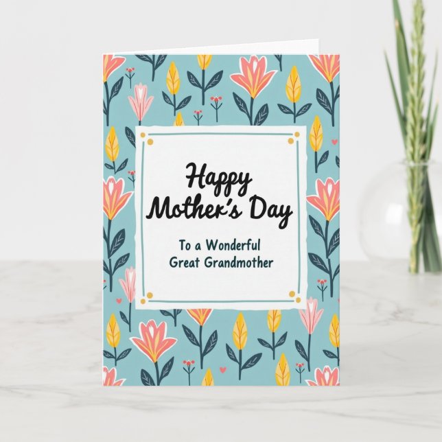 To Great Grandma Mothers Day Card (Front)