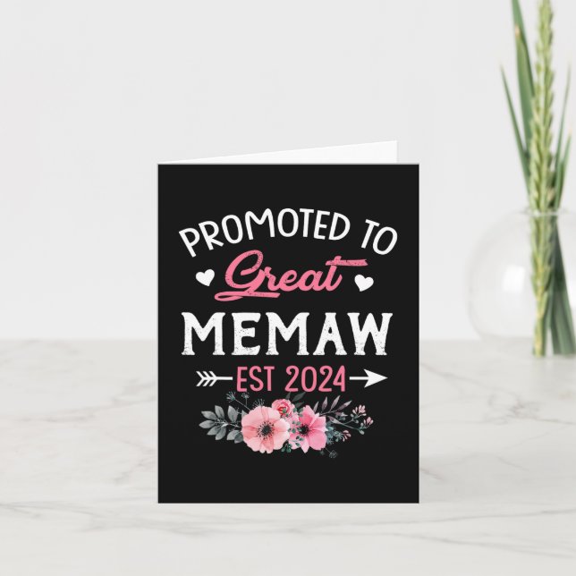 To Great Memaw Est 2024 Flower  Card (Front)
