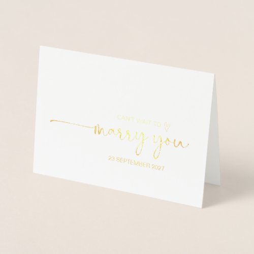 To Groom from Bride Wedding I Cant Wait Marry You Foil Card