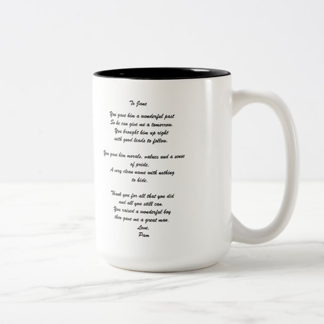 "To Groom's Parent" Personalized Mug (Right)