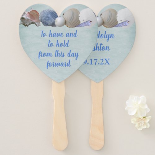 To Have and Hold Wedding Heart Fans Seashells