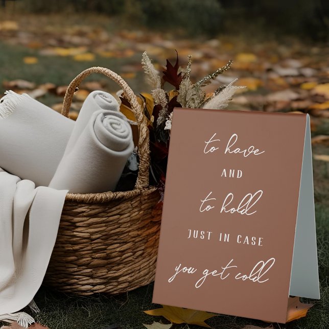To Have and to Hold Autumn Wedding Blankets Favor Table Tent (Creator Uploaded)