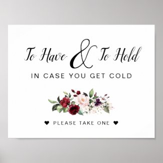 To Have and To Hold Bouquet Wedding Sign