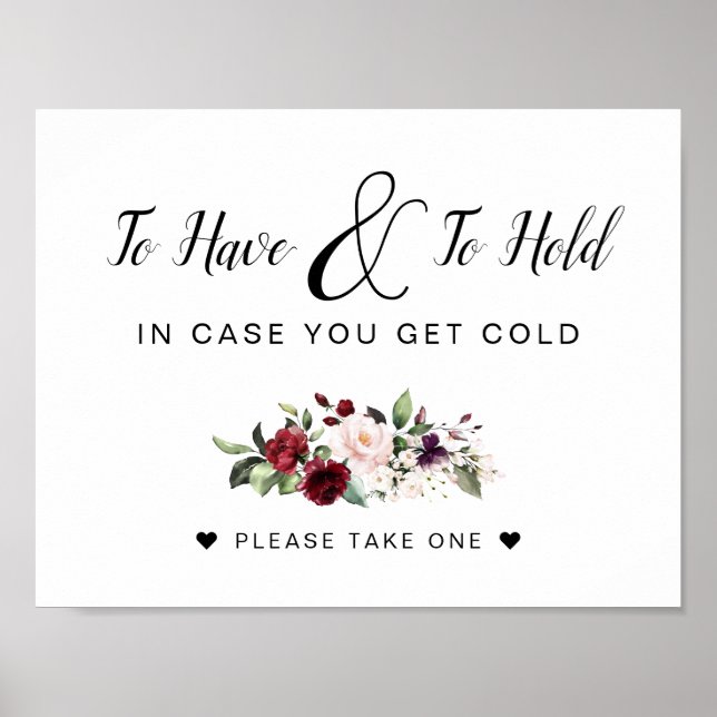 To Have and To Hold Bouquet Wedding Sign (Front)