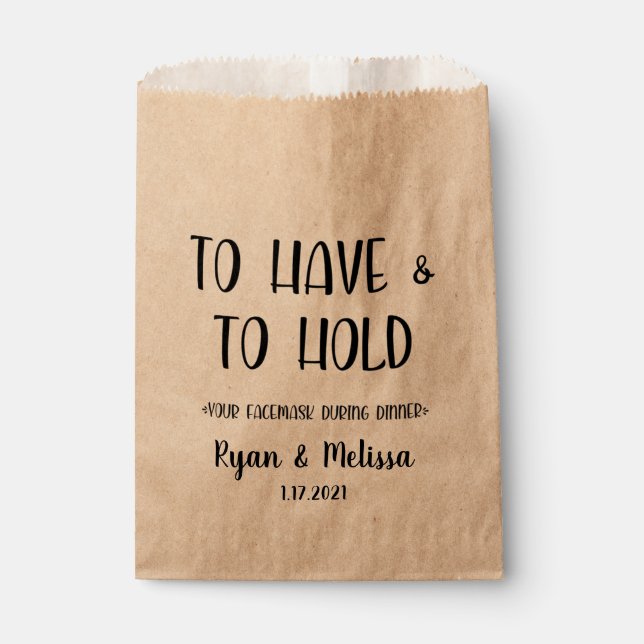 To Have and To Hold Favor Bags - Facemask Bag  (Front)
