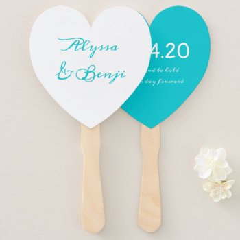 To Have And To Hold Heart Shaped Wedding Fan by BlueHyd at Zazzle
