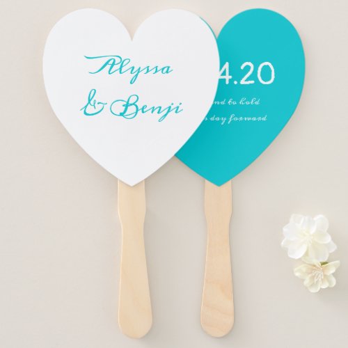 To Have and To Hold Heart Shaped Wedding Fan