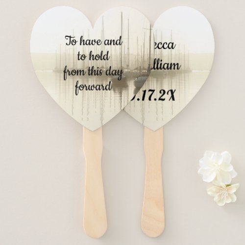 To Have n Hold Wedding Saying Sailboats Hand Fan