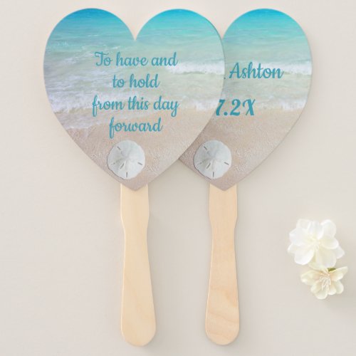To Have n Hold Wedding Saying Sand Dollar Hand Fan