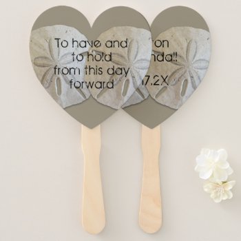 To Have N Hold Wedding Saying Sand Dollars Hand Fan by sandpiperWedding at Zazzle