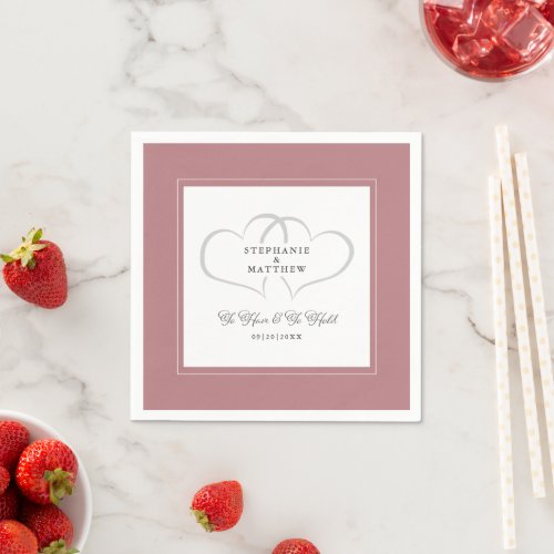 To Have  To Hold Elegant Wedding Dusty Rose Pink Napkins