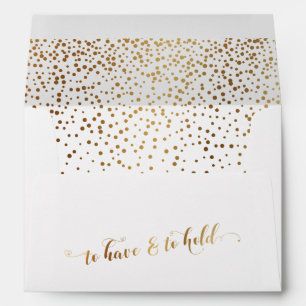To Have & To Hold Gold Hearts Calligraphy Confetti Envelope