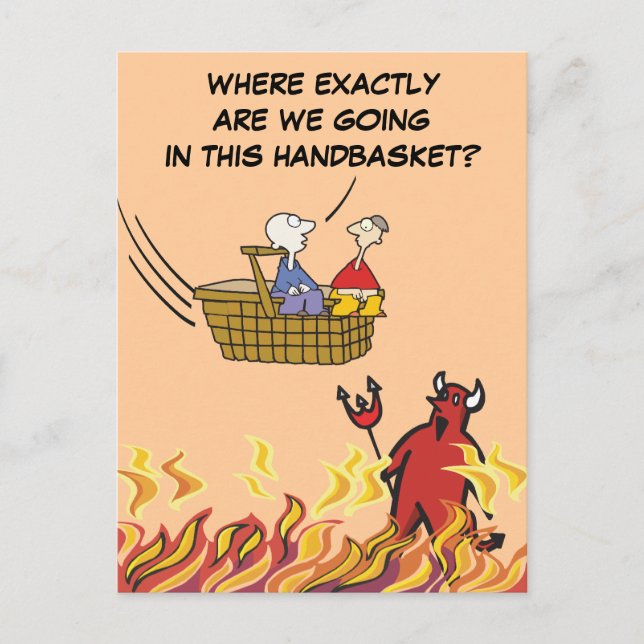 To Hell in a Handbasket Postcard (Front)
