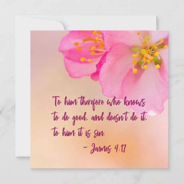 To Him Therefore Who Knows Christian Floral (Front)