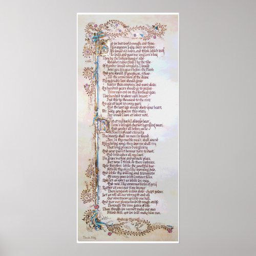 To His Coy Mistress by Andrew Marvell Poster