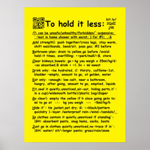 "To hold it less" medium poster