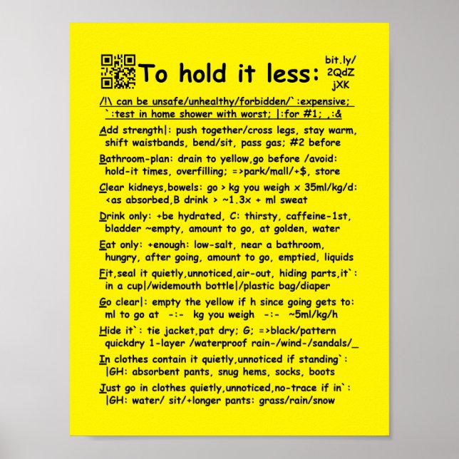 "To hold it less" small poster (Front)