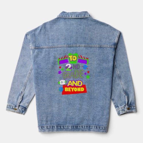 To Infinity And Beyond Back To School Second Grade Denim Jacket