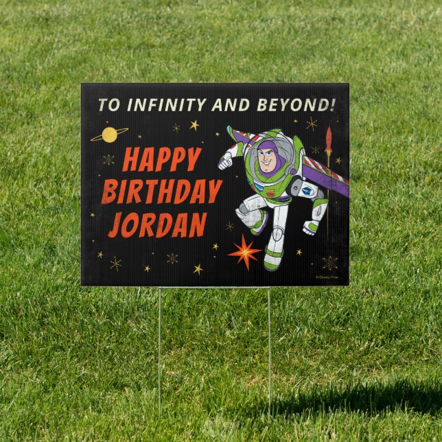 To Infinity and Beyond Buzz Lightyear Birthday Sign (Insitu)