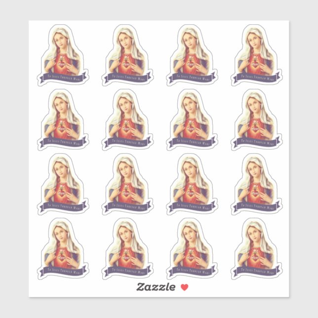 To Jesus Through Mary Catholic Vinyl Cut-out Sticker (Sheet)