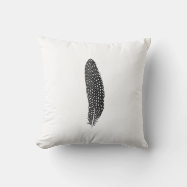 To kiss guinea fowl feather throw pillow (Front)