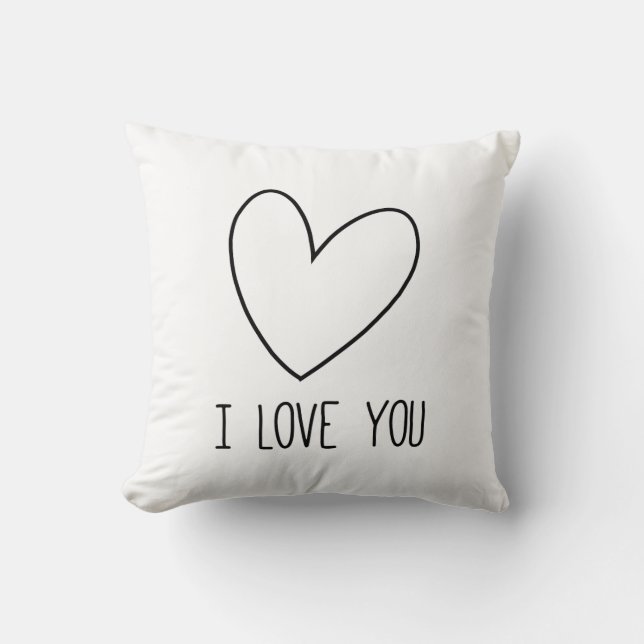 To kiss heart I Love You Throw Pillow (Front)