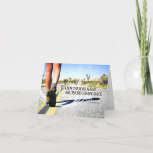 "To know the road ahead" Inspirational Quote Letterpress Thank You Card