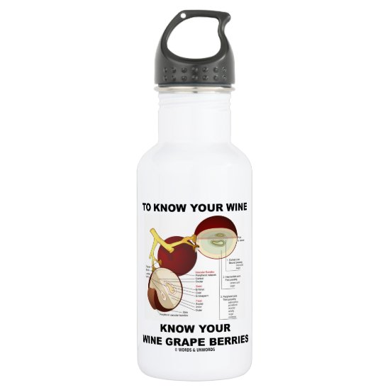 To Know Your Wine Know Your Wine Grape Berries Stainless Steel Water Bottle