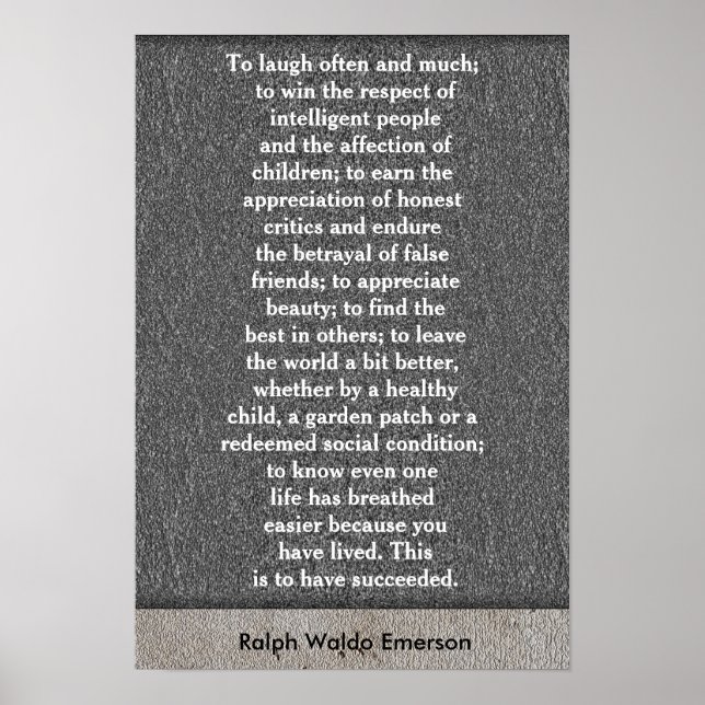 To laugh often and much - art poster (Front)