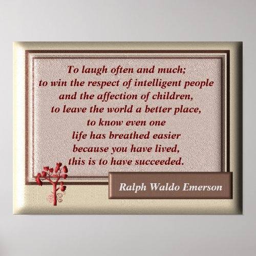 To laugh often and much _ Emerson quote _Print Poster