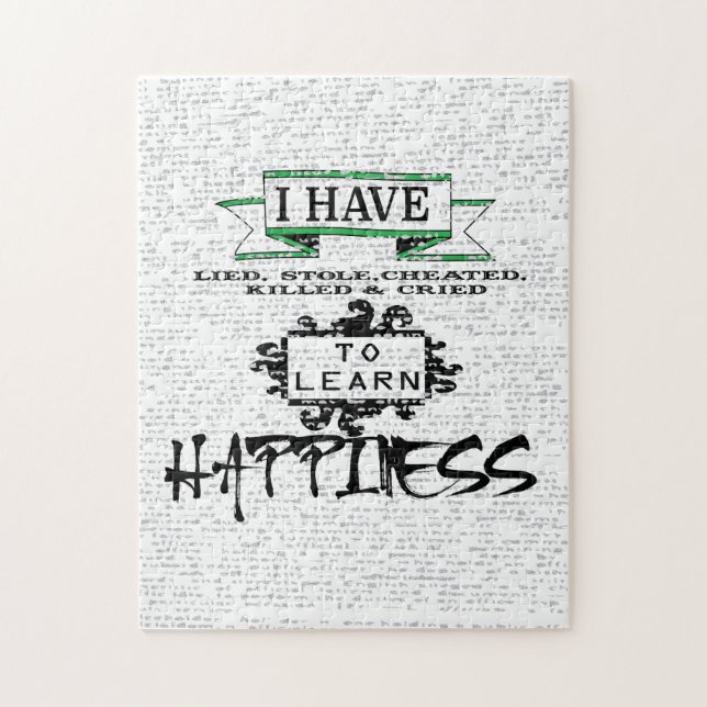 To Learn HAPPINESS, lessons from life quote Jigsaw Puzzle (Vertical)