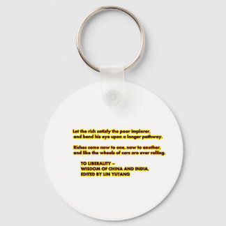 TO LIBERALITY Yellow Red2 Words to Live By jGibne Keychain