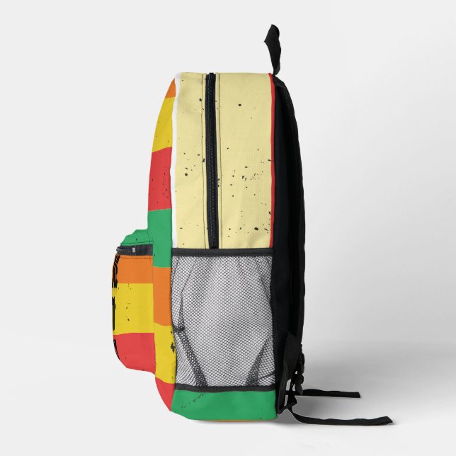To Live Is To Fight - Retro Stripes Inspirational  Printed Backpack (Right)