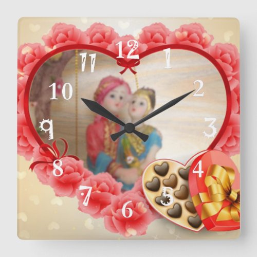 To Love and to Cherish Save the Date Square Wall Clock