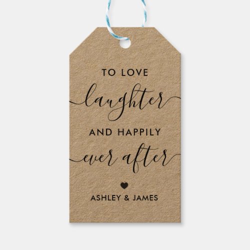To Love Laughter and Happily Ever After Favor Gift Tags