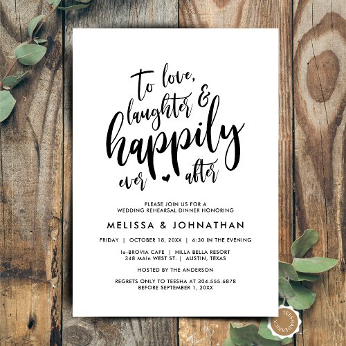 To Love Laughter and Happily Ever After Invitation