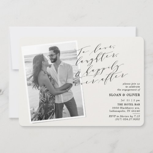 To Love Laughter Quote Picture Engagement Party Invitation