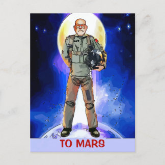 TO Mars astronaut Card, edit text, Postcard