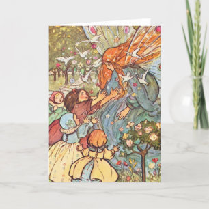 To Meet a Fairy Vintage Illustration Letterpress Thank You Card