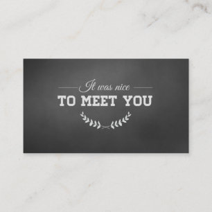To meet you Black Business Card