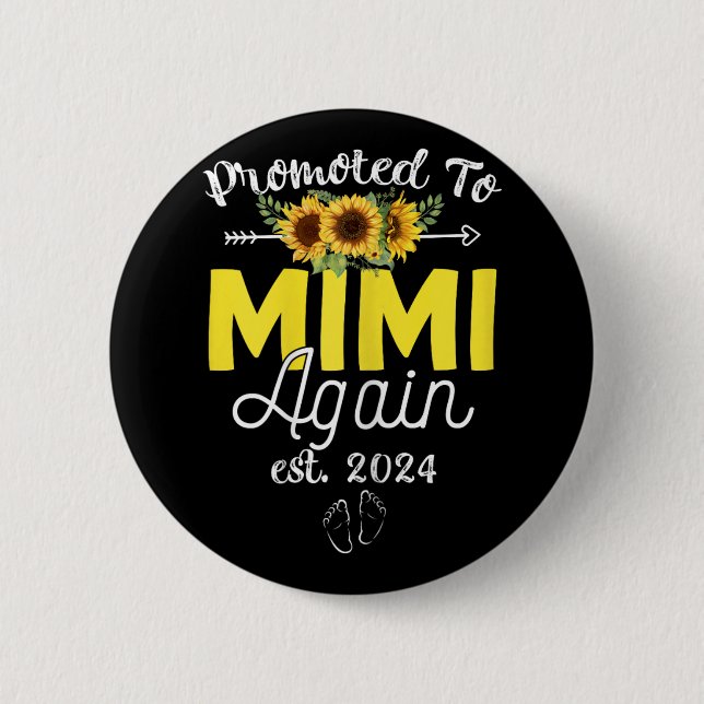 To Mimi Again Est 2024 Pregnancy Announcement  Button (Front)