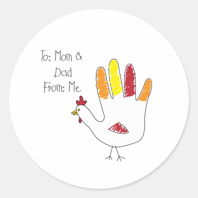 To Mom & Dad Classic Round Sticker (Front)