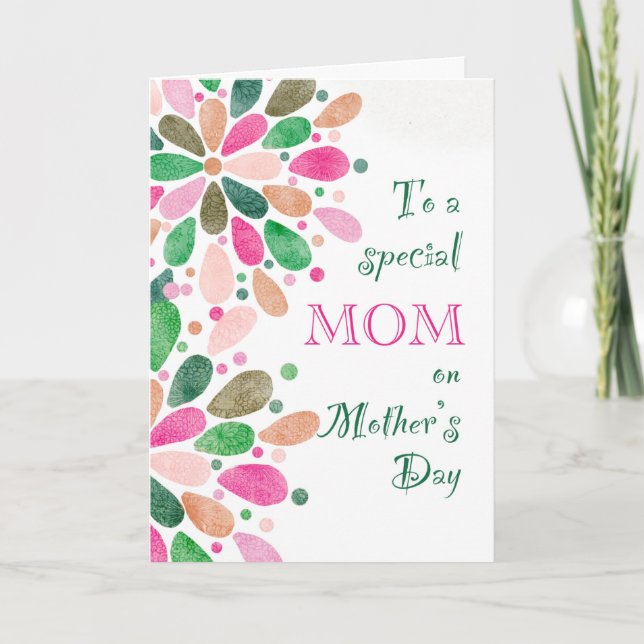 To Mom on Mother's Day Colorful Card (Front)