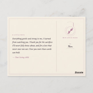 To Mom Postcard | Heartfelt Mother's Love Card | E