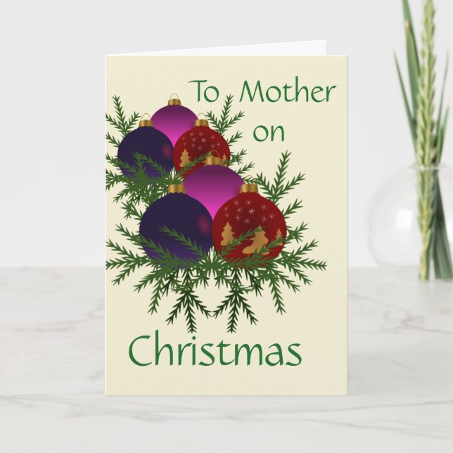 To  Mother on Christmas Holiday Card (Front)